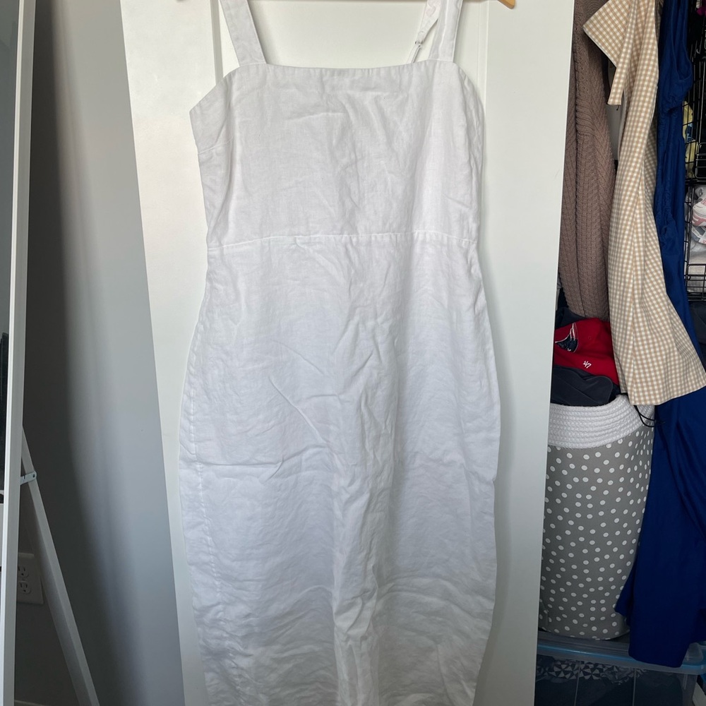 Abercrombie & Fitch, White Linen Sleeveless Dress